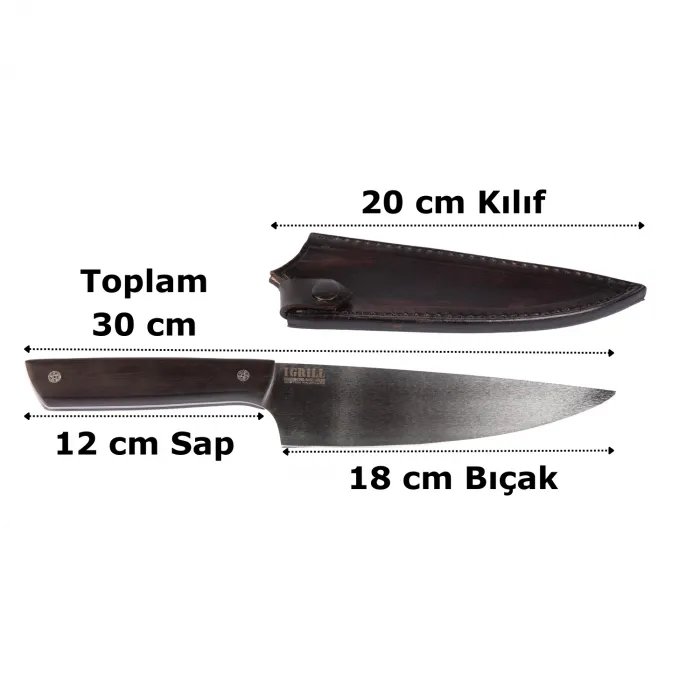 IGRILL Chef Diamond Walnut Wood Knife - Pattern 1