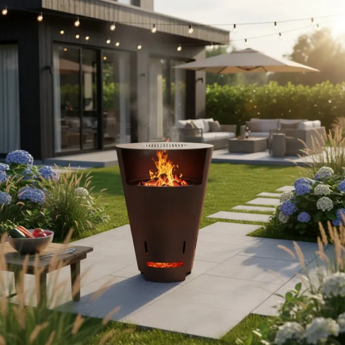 IGRILL Dik Açık Yuvarlak Bahçe Mangalı