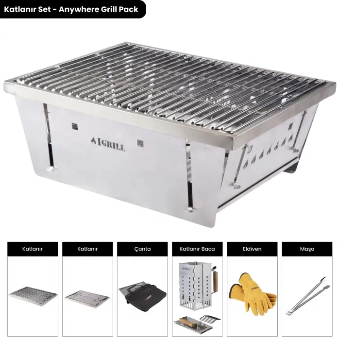 IGRILL Katlanır Çantalı Portatif Mangal - Anywhere Grill Pack