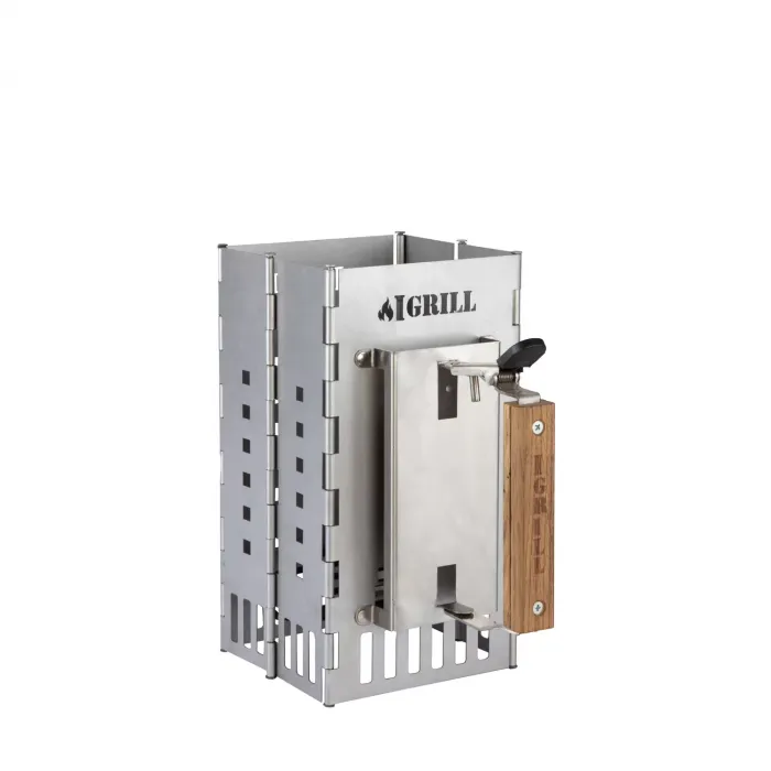 IGRILL Foldable Portable Grill with Bag and Foldable Charcoal Starter Chimney - GrillFlue Forest Kit