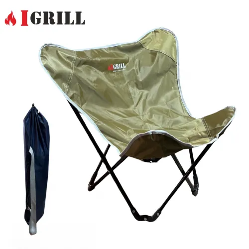 IGRILL Green Folding Portable Camping Chair with Carry Bag