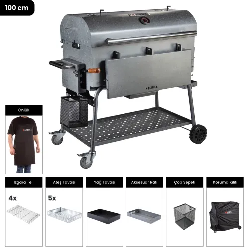 IGRILL Barbeque 1000 mm Charcoal Grill (Grey)