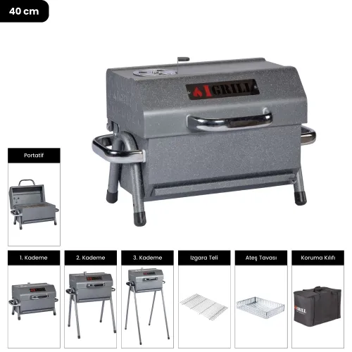 IGRILL Barbecue Cube 402 mm Charcoal Grill (Gray)