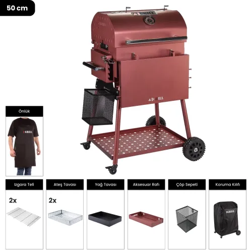 IGRILL Barbecue Hub 515 mm Charcoal Grill (Red)