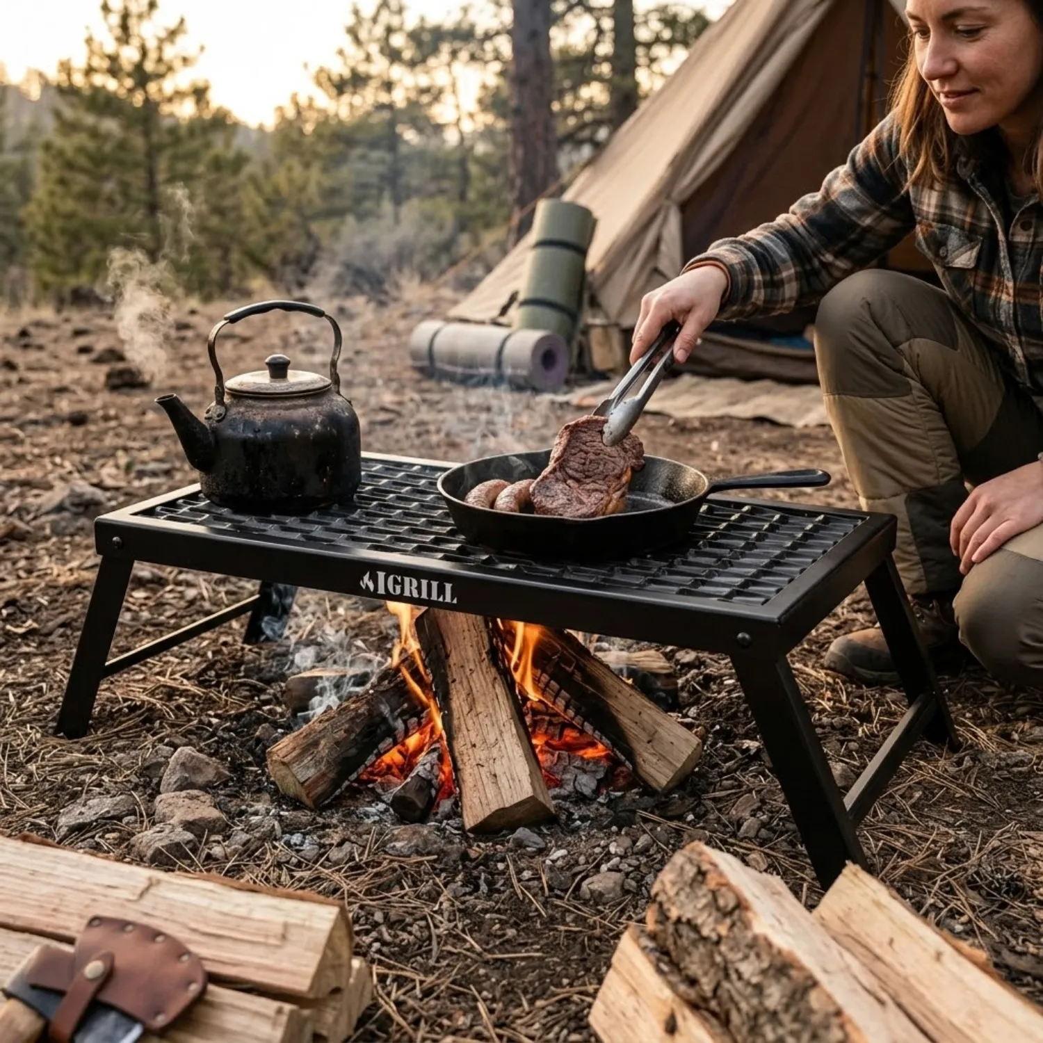 IGRILL Fire Top Folding Picnic Grill (Large Size)