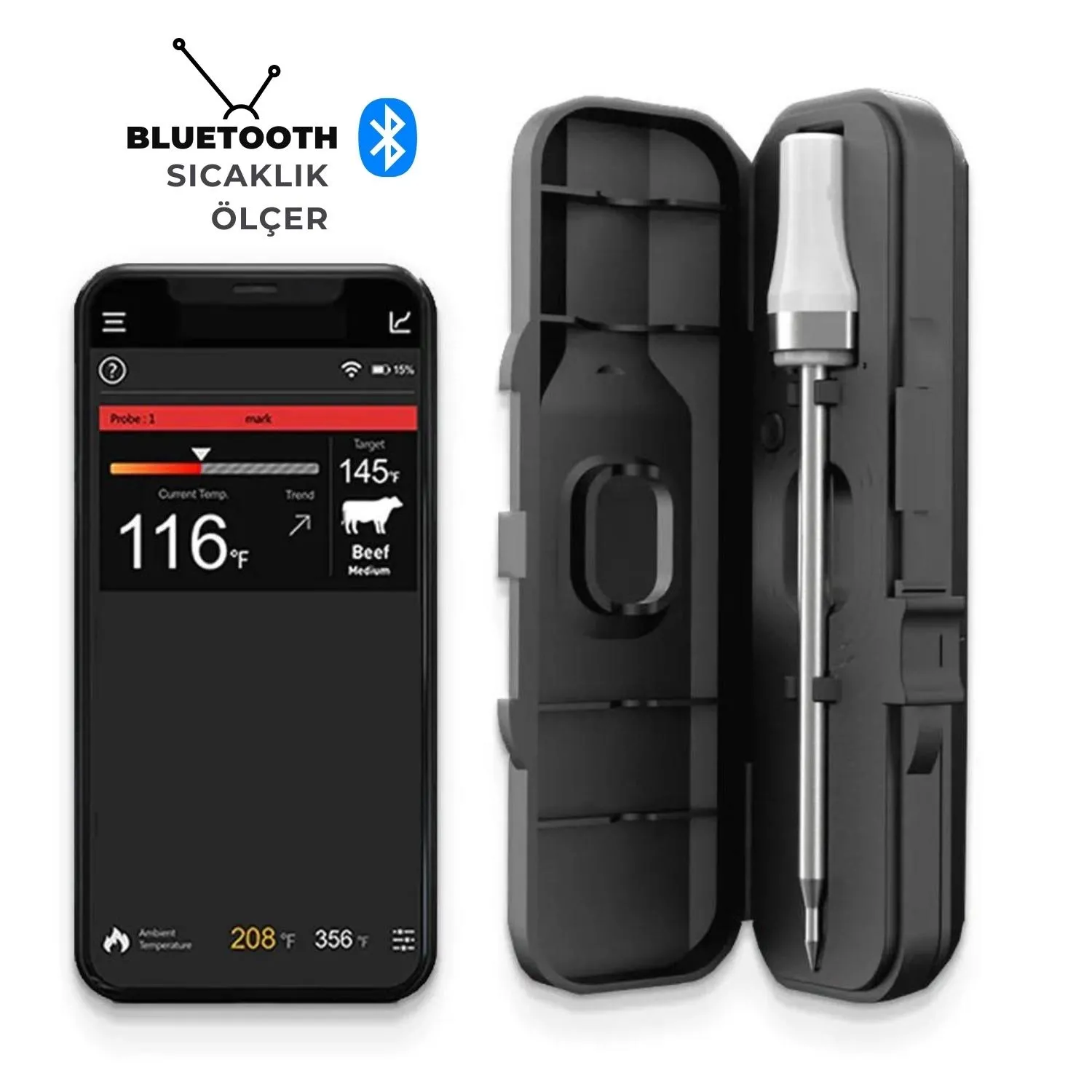 IGRILL Full Wireless (Bluetooth) Ceramic Temperature Gauge Food Thermometer