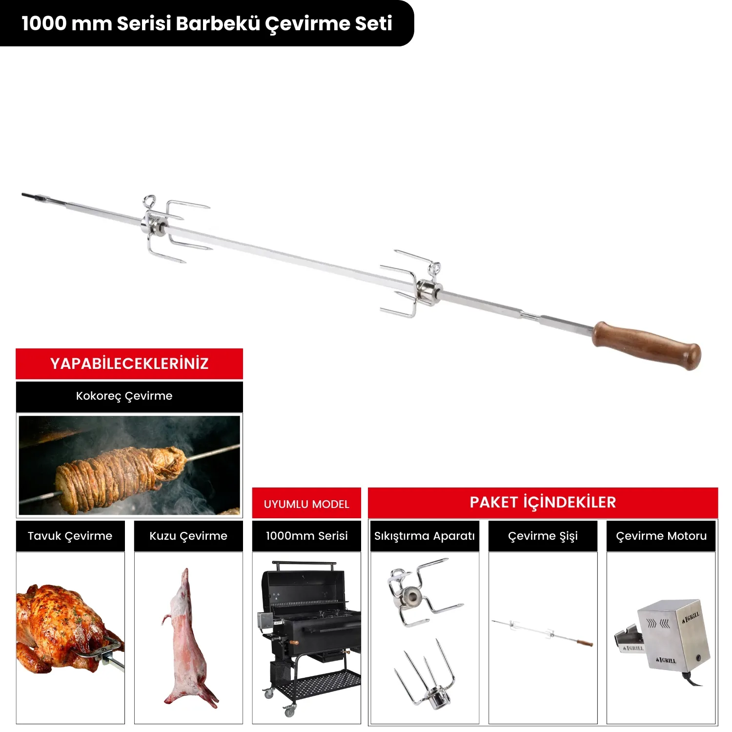 IGRILL BBQ Rotisserie Set | 1000mm Series