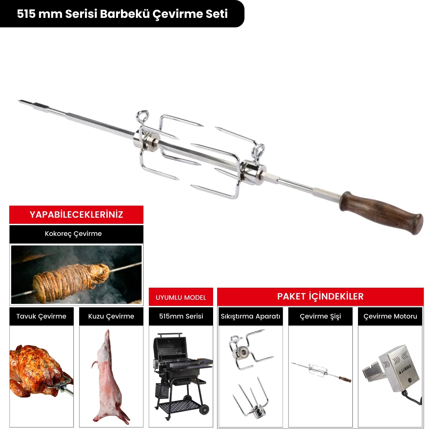 IGRILL Barbecue Rotisserie Set | 515 mm Series