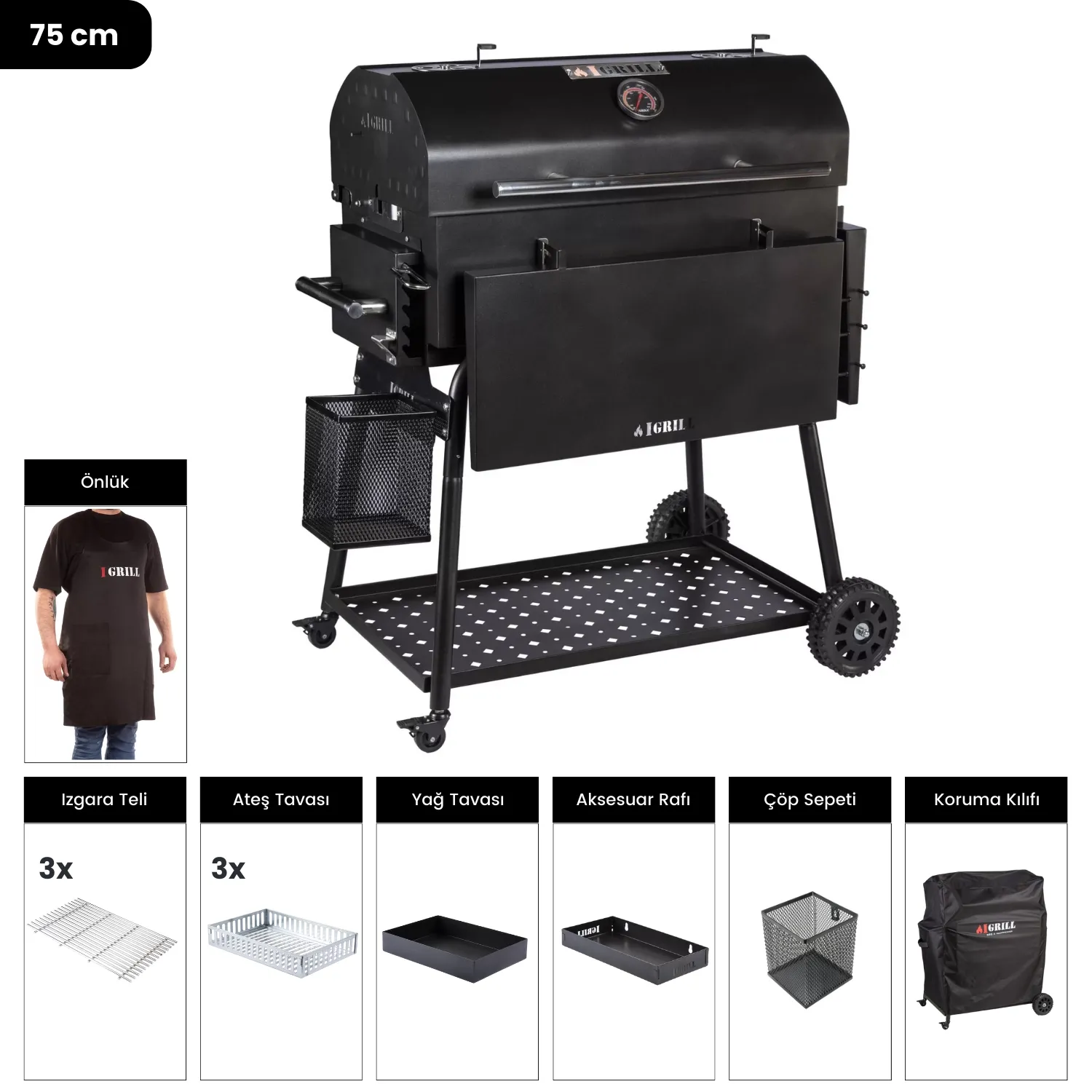 IGRILL BBQ Elite 740 mm Charcoal Grill (Black)