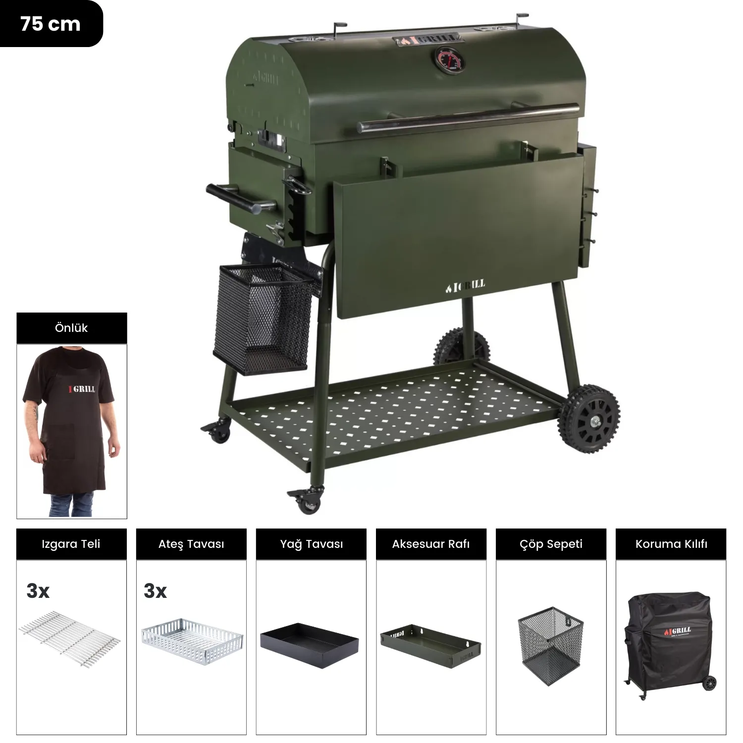 IGRILL Barbecue Elite 740 mm Charcoal Grill (Green)