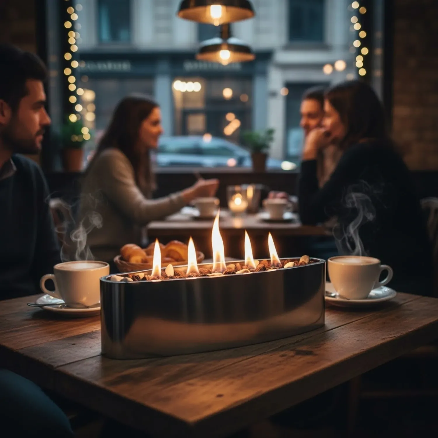 IGRILL Masaüstü Şömine Bioethanol Bacasız Elips Masa Şöminesi