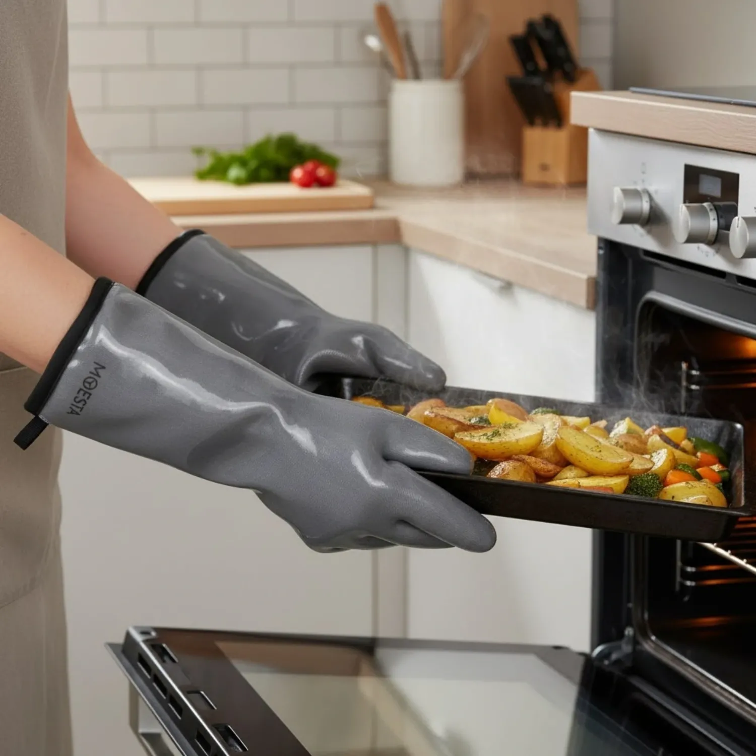 IGRILL Silikon Fırın Eldiveni Isıya Dayanıklı Mutfak Eldiveni