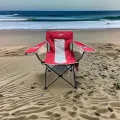 IGRILL Red Folding Camping, Picnic, and Beach Chair | With Carrying Bag