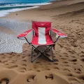 IGRILL Red Folding Camping, Picnic, and Beach Chair | With Carrying Bag