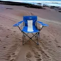 IGRILL Blue Foldable Camping, Picnic, and Beach Chair | Carrying Bag