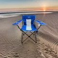 IGRILL Blue Foldable Camping, Picnic, and Beach Chair | Carrying Bag