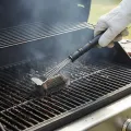 IGRILL BBQ Four-Row Steel Cleaning Brush and Scraping Blade