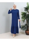 Lara Kuşaklı Elbise İndigo