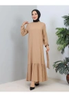 Lara Kuşaklı Elbise Bej
