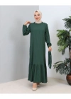 Lara Kuşaklı Elbise Zümrüt