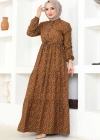 Çıtır Desen Düğmeli Elbise