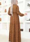 Çıtır Desen Düğmeli Elbise