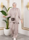 Modal Kumaş Bej Oversize İkili Takım