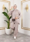 Modal Kumaş Bej Oversize İkili Takım