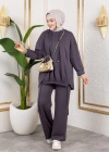 Modal Kumaş Gri Oversize İkili Takım