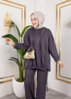 Modal Kumaş Gri Oversize İkili Takım