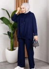 Modal Kumaş Lacivert Oversize İkili Takım