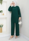 Sandy Piliseli Pantolonlu İkili Takım Zümrüt