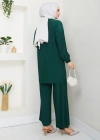 Sandy Piliseli Pantolonlu İkili Takım Zümrüt