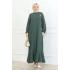 Broş Detaylı Karin Elbise yeşil