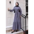 Lara Kuşaklı Elbise Gri