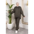 Modal Kumaş Haki Oversize İkili Takım