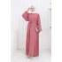 Ponpon Detaylı Kuşaklı Elbise Pembe