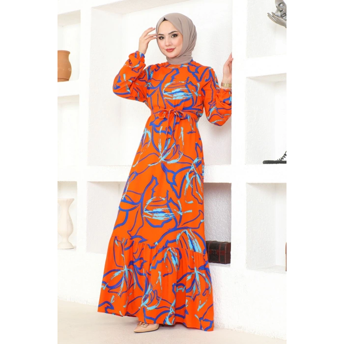 Trend Desen viskon Elbise