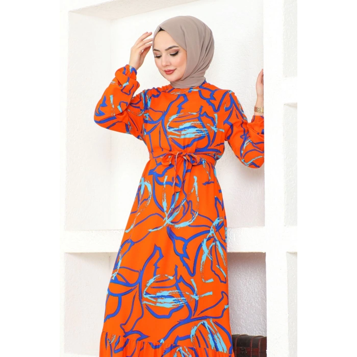 Trend Desen viskon Elbise