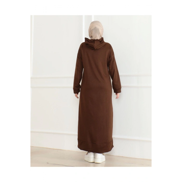 İki İplik Kapüşonlu Elbise