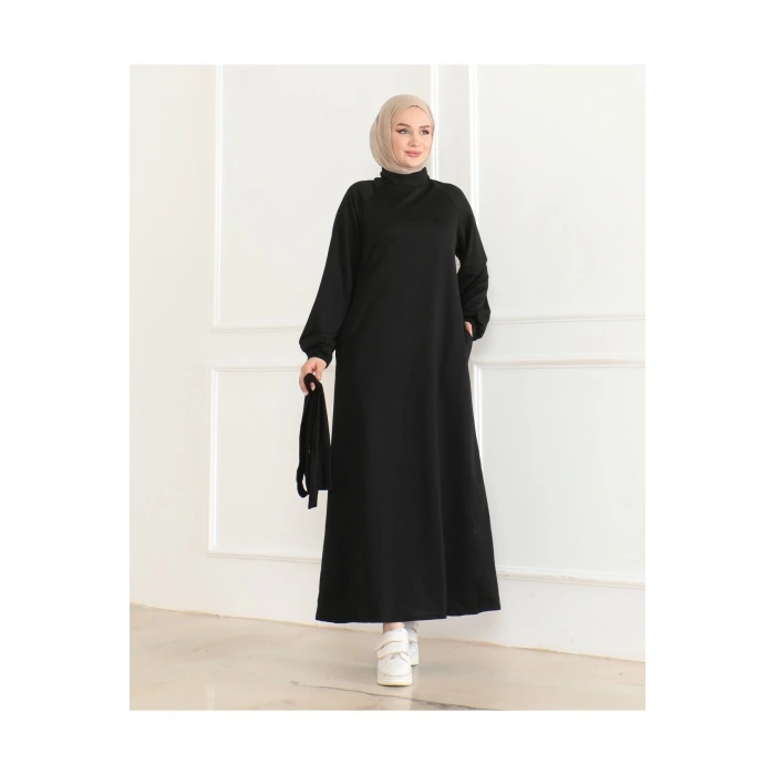 İki İplik Kemerli Balıkçı Yaka Elbise