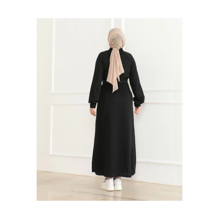 İki İplik Kemerli Balıkçı Yaka Elbise