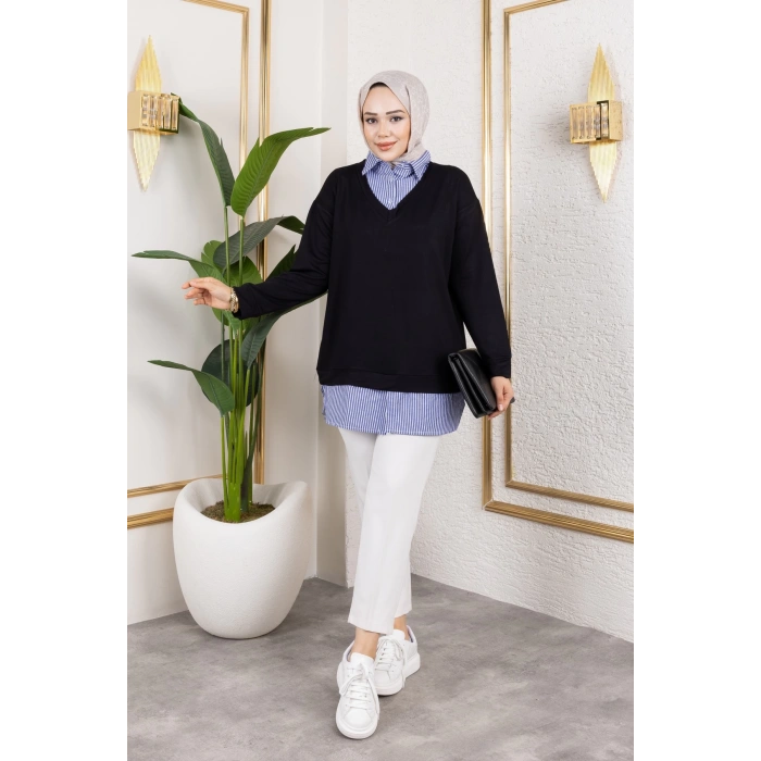 Kadın Gömlek Detaylı Modal Kumaş Tunik