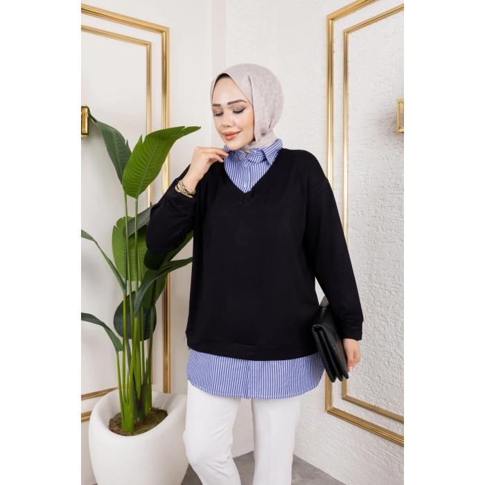 Kadın Gömlek Detaylı Modal Kumaş Tunik