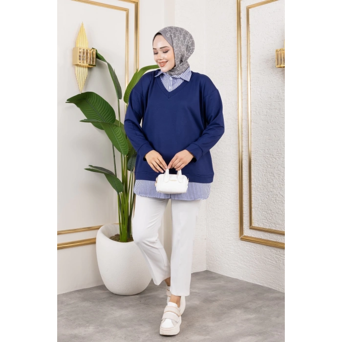 Kadın Gömlek Detaylı Modal Kumaş Tunik