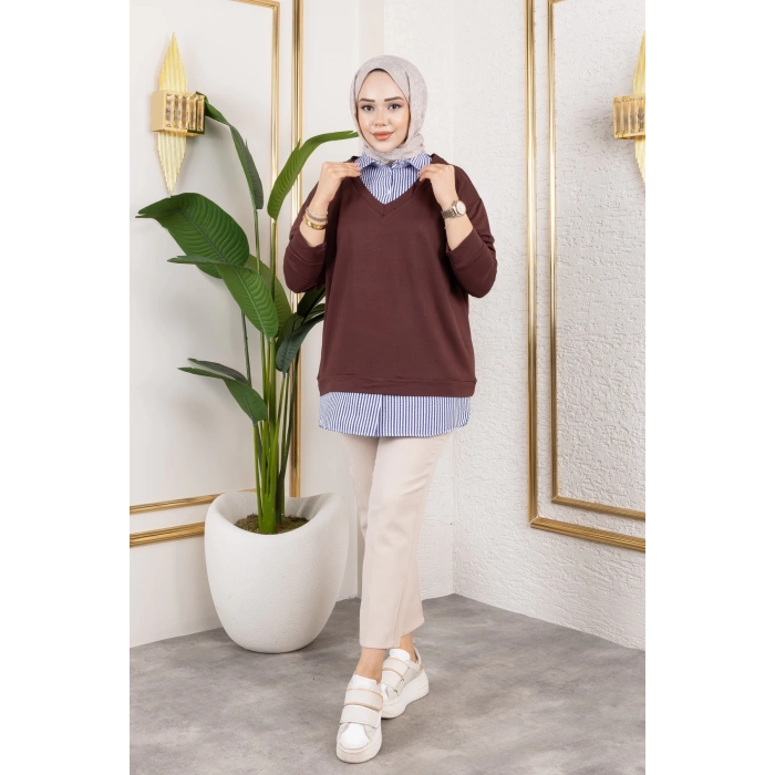 Kadın Gömlek Detaylı Modal Kumaş Tunik