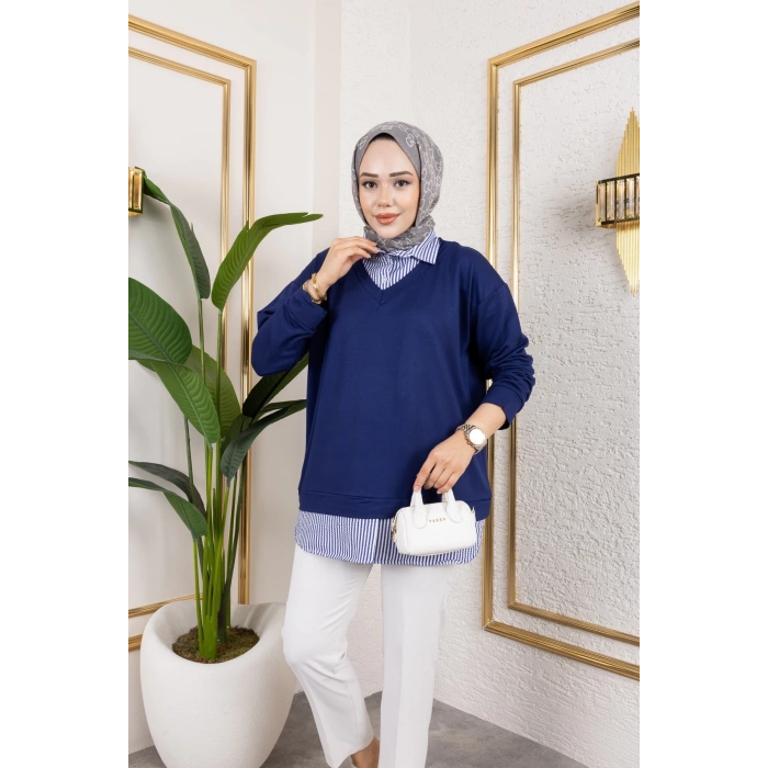 Kadın Gömlek Detaylı Modal Kumaş Tunik