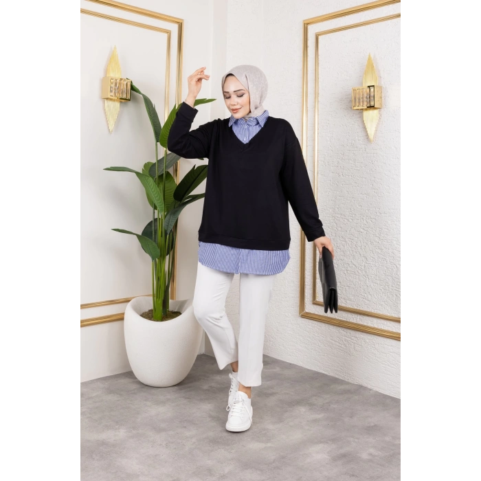 Kadın Gömlek Detaylı Modal Kumaş Tunik