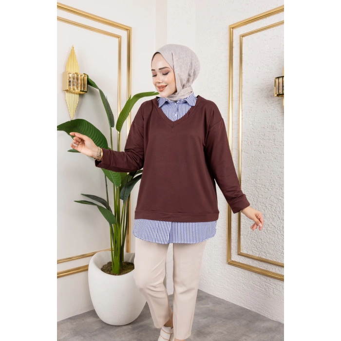 Kadın Gömlek Detaylı Modal Kumaş Tunik