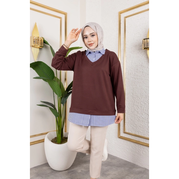 Kadın Gömlek Detaylı Modal Kumaş Tunik